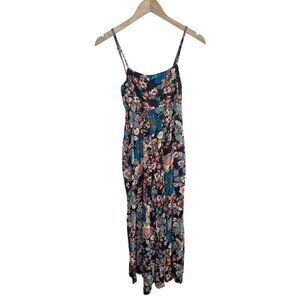 Natural Life XS Floral Boho Multicolor Wide Leg Sleeveless Jumpsuit
